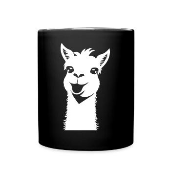 Funny Llama Silhouette Cheeky Fun Llamas - Full Colour Mug - black - Front