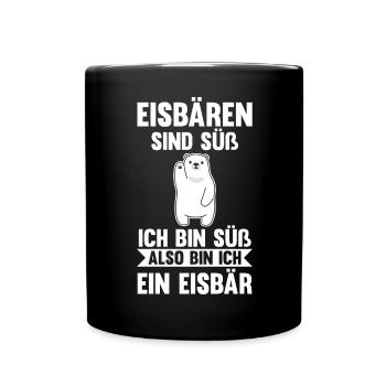 Eisbär Eisbären - Tasse einfarbig - Schwarz - Vorne
