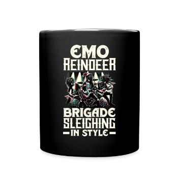 Emo Reindeer Brigade Sleighing in Style Emocore - Tasse einfarbig - Schwarz - Vorne