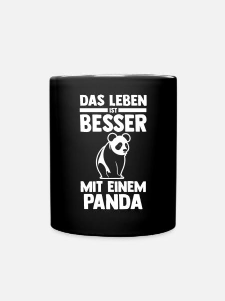 Pandabär Panda - Tasse einfarbig - Schwarz