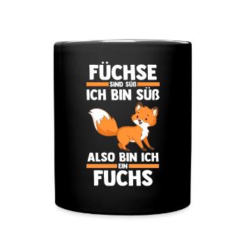 Fuchs - Tasse einfarbig - Schwarz - Vorne