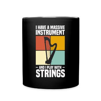 Harfenspieler - Tasse einfarbig - Schwarz - Vorne