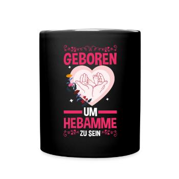 Geburtshelferin Hebamme - Tasse einfarbig - Schwarz - Vorne