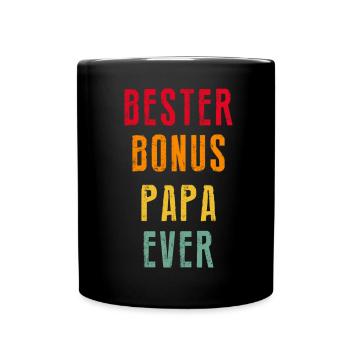 Bonus Papa - Tasse einfarbig - Schwarz - Vorne