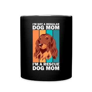 Rettungshund Mama Tierheimarbeiter - Tasse einfarbig - Schwarz - Vorne