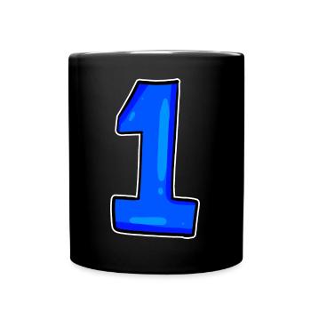 1 bleu - Mug uni - noir - Devant