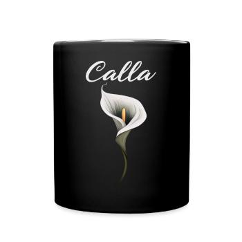Florist Zantedschia Calla Pflanze Zimmercalla - Tasse einfarbig - Schwarz - Vorne