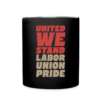 Solidarité syndicale Drapeau des travailleurs forts - Mug uni - noir - Devant