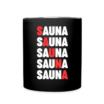 Wellness Saunagänger Saunieren Saunierer Sauna - Tasse einfarbig - Schwarz - Vorne