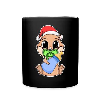 Guinea Pig Baby Christmas Guinea Pig - Full Colour Mug - black - Front