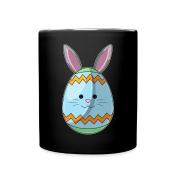 Osterei Ostern Hasenohren - Tasse einfarbig - Schwarz - Vorne