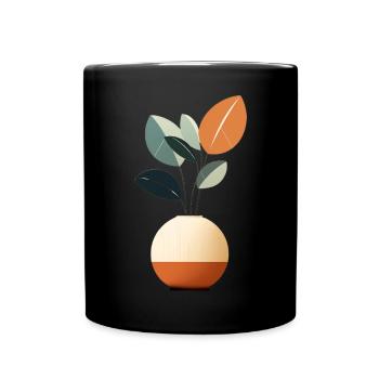 Minimalist Flowers - Full Colour Mug - black - Front