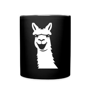 Funny Llama Silhouette Cheeky Fun Llamas - Full Colour Mug - black - Front