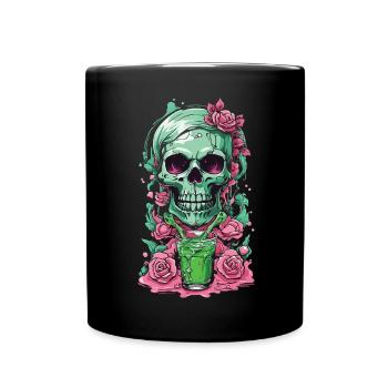 Gothic Weirdcore Rosen Skull Okkult Dia de Muertos - Tasse einfarbig - Schwarz - Vorne