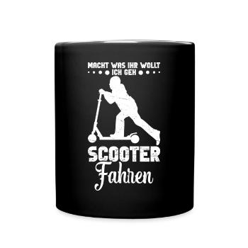 Tretroller Stuntscooterliebhaber Stuntroller - Tasse einfarbig - Schwarz - Vorne