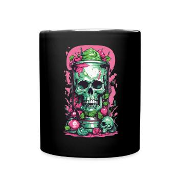 Pastel Goth Okkultes Skull Weirdcore Design - Tasse einfarbig - Schwarz - Vorne