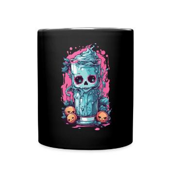 Occult Goth Kawaii Toxic Milkshake Design - Full Colour Mug - black - Front