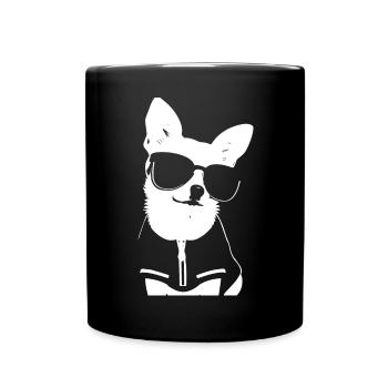 Drôle Chihuahua portant des lunettes de soleil Chihuahuas - Mug uni - noir - Devant