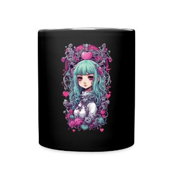 Goth Girl Kawaii Anime Psycho Gothique Conception Magique - Mug uni - noir - Devant