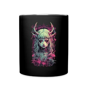 Pastel Goth Demon Gothic Girl Streetwear Design - Tasse einfarbig - Schwarz - Vorne