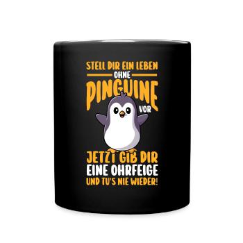 Pinguin - Tasse einfarbig - Schwarz - Vorne