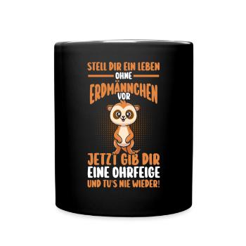 Erdmännchen - Tasse einfarbig - Schwarz - Vorne
