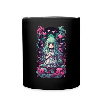 Kawaii Goth Anime Amour Manga Fille Design - Mug uni - noir - Devant