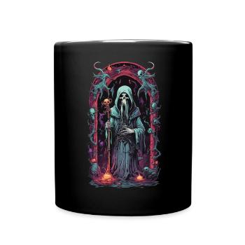 Underworld Grim Reaper Magic Halloween Design - Full Colour Mug - black - Front