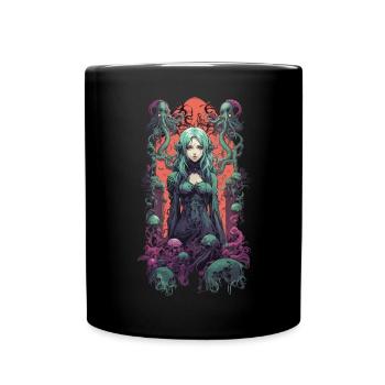 Goth Anime Girl Pastel Occult Underworld - Full Colour Mug - black - Front