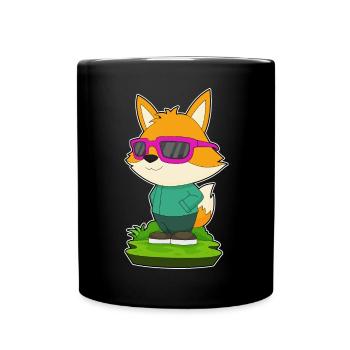 Fuchs Sonnenbrille - Tasse einfarbig - Schwarz - Vorne
