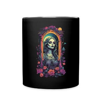 Victorian Gothic Aesthetic Retro Girl - Full Colour Mug - black - Front