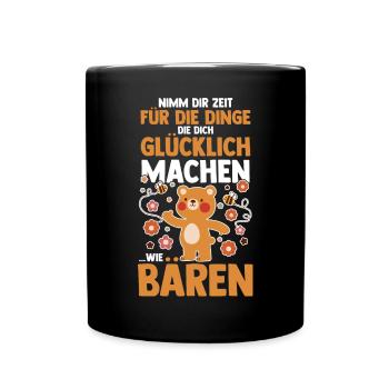 Braunbär Bär - Tasse einfarbig - Schwarz - Vorne