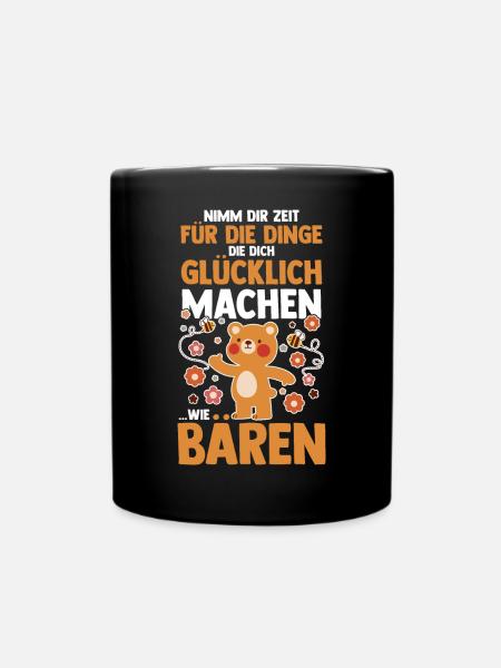 Braunbär Bär - Tasse einfarbig - Schwarz