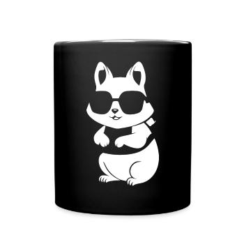 Funny Squirrel Wearing Sunglasses Squirrels - Full Colour Mug - black - Front
