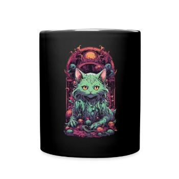 Underworld, Cat, Demon, Guardian, Halloween, Magic - Full Colour Mug - black - Front