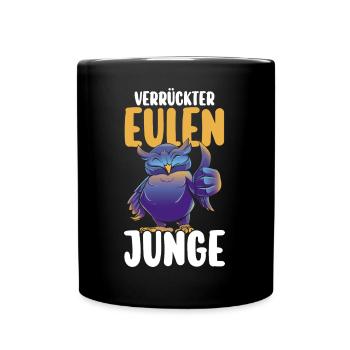 Eulen - Tasse einfarbig - Schwarz - Vorne