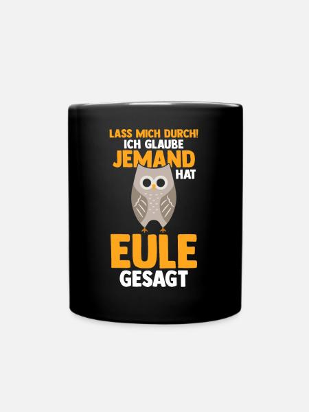 Eulen - Tasse einfarbig - Schwarz