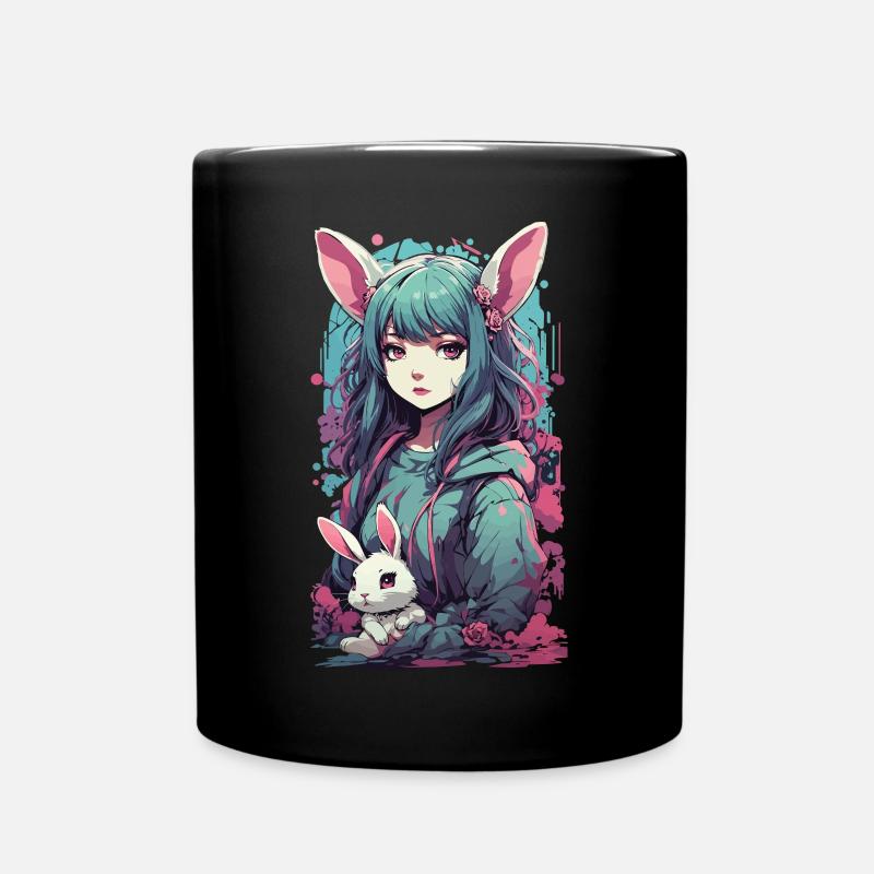 Gothic Kemonomimi Bunny Anime Streetwear - Tasse einfarbig - Schwarz