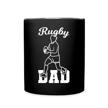 Rugby Papa - Tasse einfarbig - Schwarz - Vorne