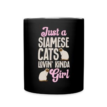 Siamkatze - Tasse einfarbig - Schwarz - Vorne