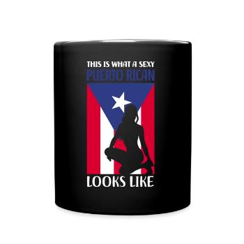 Puerto Rico Flagge | Puerto Ricaner Geschenkideen - Tasse einfarbig - Schwarz - Vorne