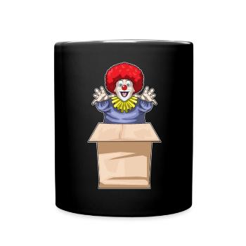 Clown Halloween Cardboard - Full Colour Mug - black - Front