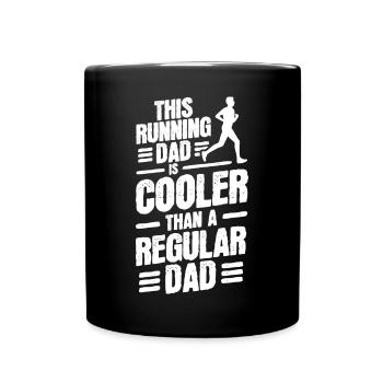 Laufender Vater - Tasse einfarbig - Schwarz - Vorne