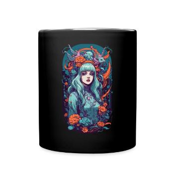 Fille gothique Pastel E-Girl Fantasy Design - Mug uni - noir - Devant
