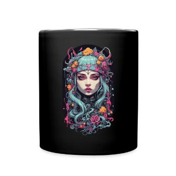 Gothic E-Girl Aesthetic Okkult Streetwear Design - Tasse einfarbig - Schwarz - Vorne