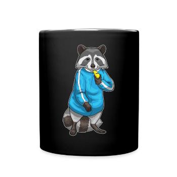 raccoon sport teacher school - Full Colour Mug - black - Front