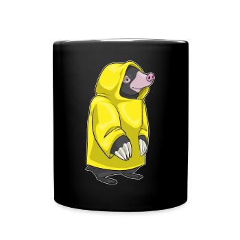 Veste imperméable à taupe - Mug uni - noir - Devant