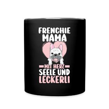 Frenchie Französische Bulldogge Hund Frenchie - Tasse einfarbig - Schwarz - Vorne