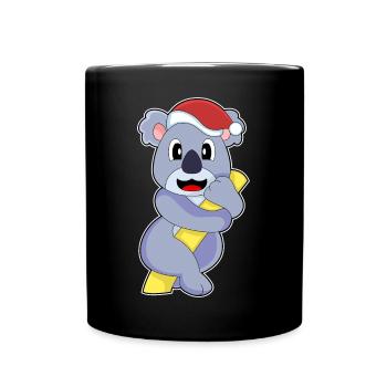 Chapeau de Père Noël Koala - Mug uni - noir - Devant