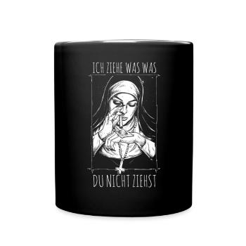 I pull what you don't pull nun - Full Colour Mug - black - Front
